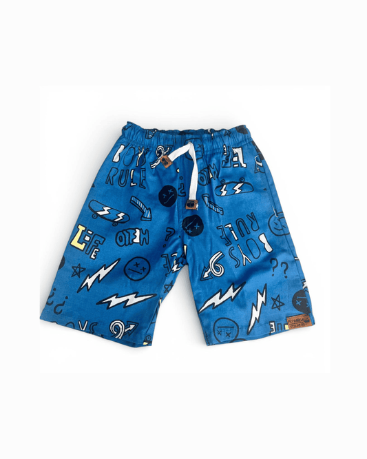 Bermuda Niño Urbana Fondo Azul