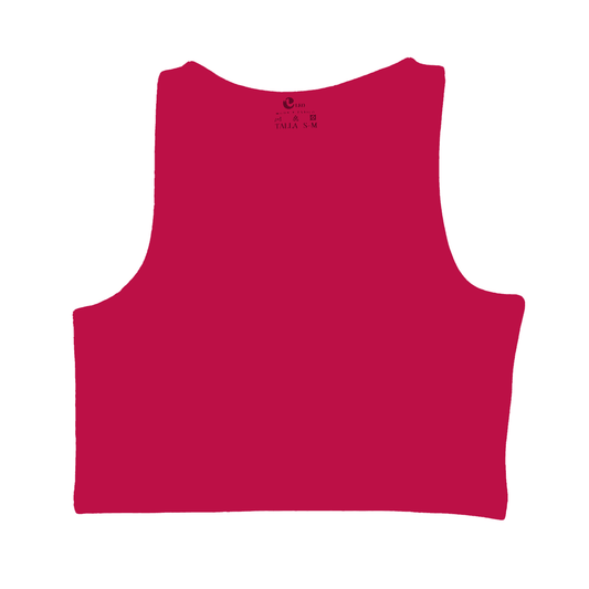Crop top mujer fucsia casual