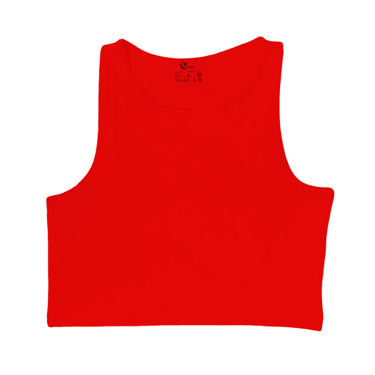 Crop top mujer rojo casual