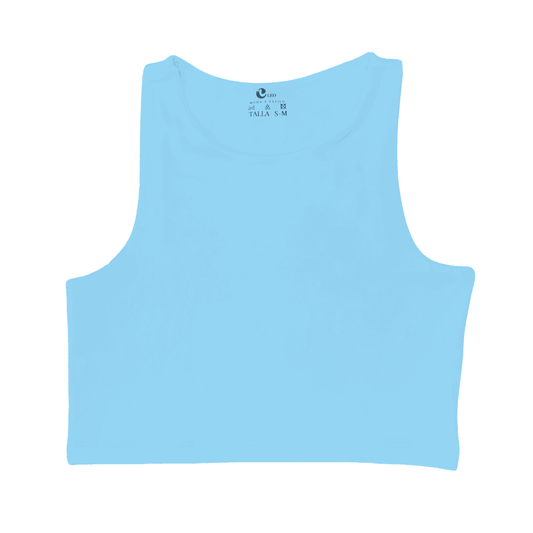 Crop top mujer azul claro casual