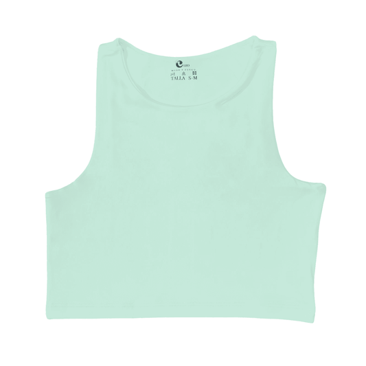 Crop top mujer verde menta casual
